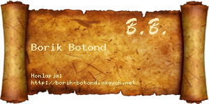 Borik Botond névjegykártya